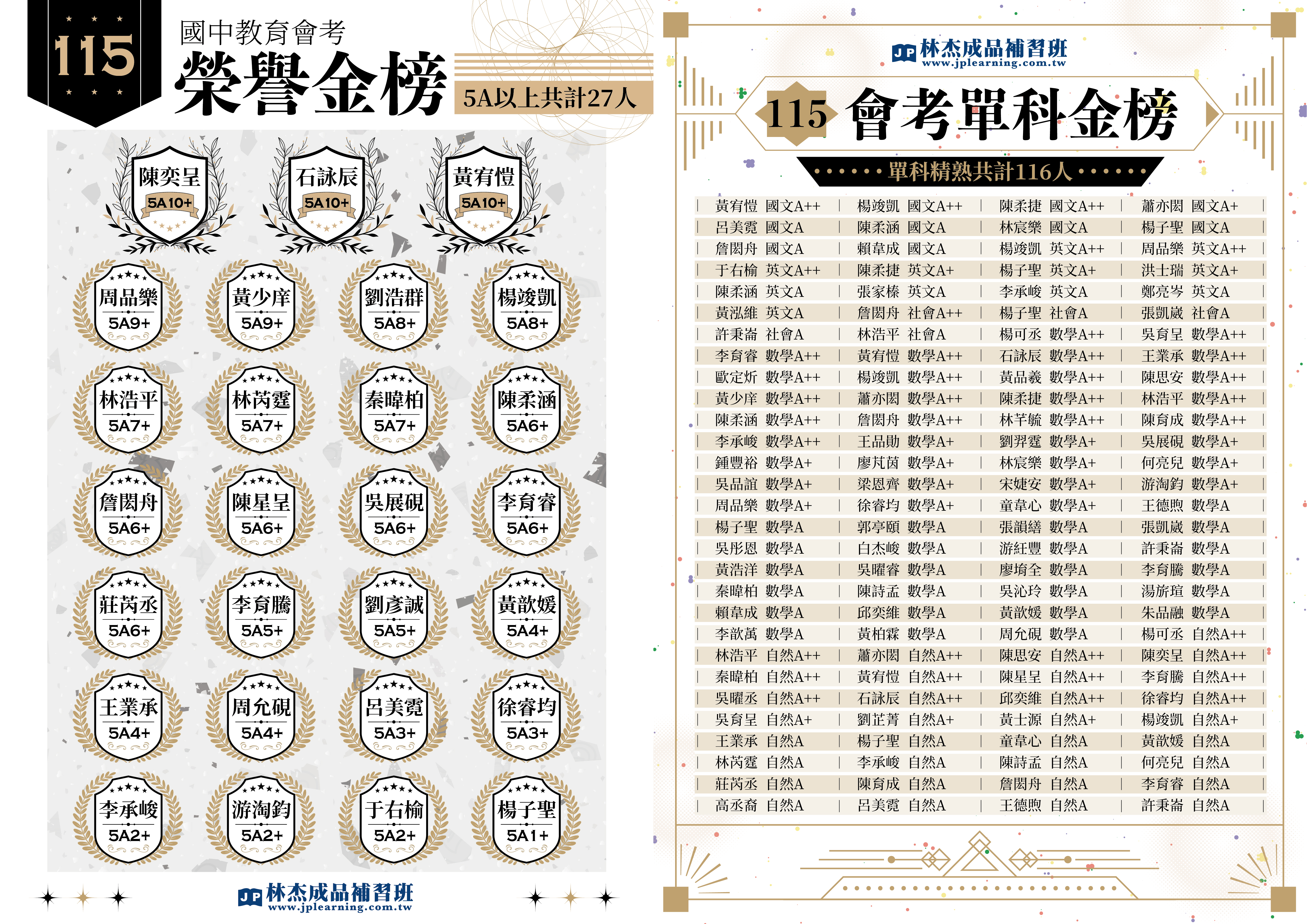 115國中會考榜單