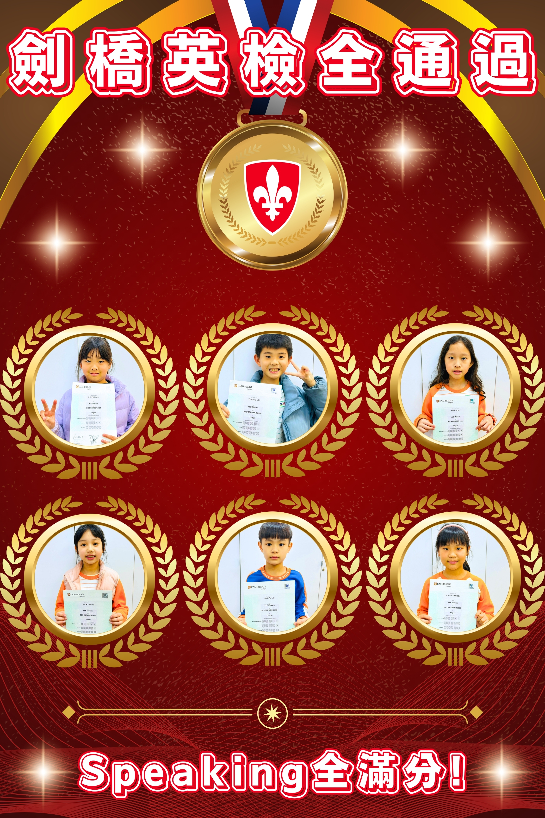 ✨🎉🎊 劍橋英檢！全員通過！Speaking滿分！ 🎊🎉✨